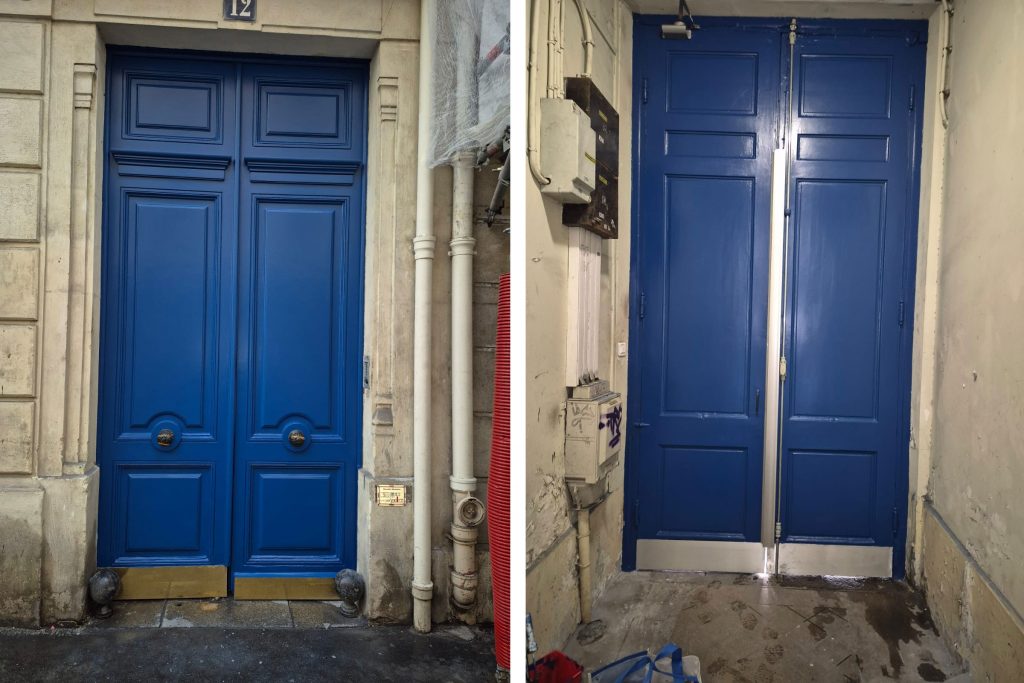 Rénovation de double portes cochères au 12 rue Pasteur, 75011 Paris