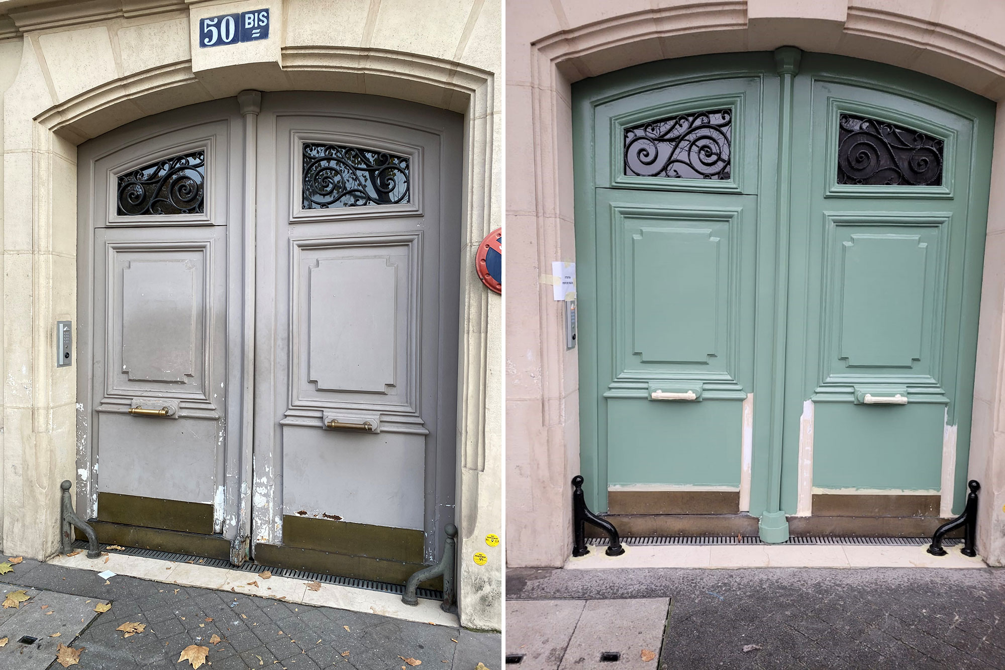 Rénovation d’une porte cochère double Paris 75017