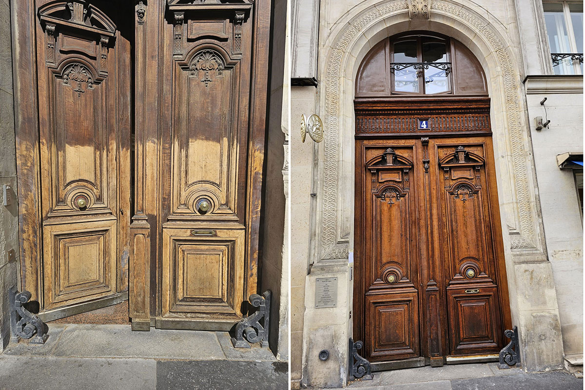 Réfection double portes cochères à Paris 75001